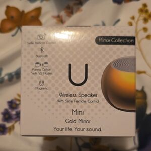 Mini Gold Mirror Wireless Bluetooth Speaker with Selfie Remote